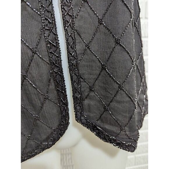 Rafaella Women's Black Beaded Silk Vest Size M - Picture 4 of 7